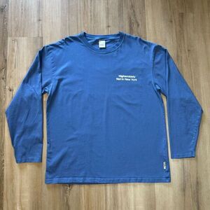 Highsnobiety Not In New York Long Sleeve Blue Shirt Size 2XL Urban Streetwear